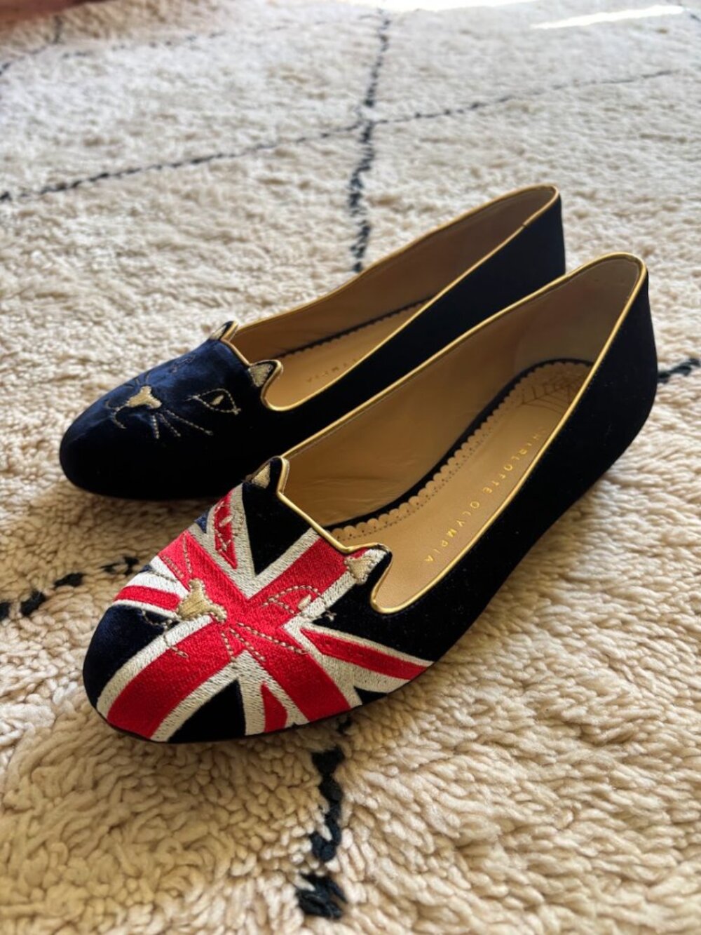 Charlotte Olympia British kitty flats -- limited edition -- size 37.5